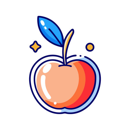 an apple isolated on white background. Vector illustration in cartoon style.のイラスト素材