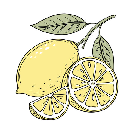 Lemon. Vector illustration of a lemon on a white background.のイラスト素材