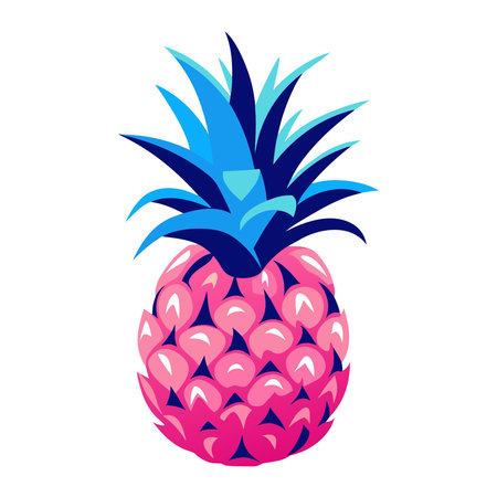 Pineapple vector illustration. Isolated on white background. Hand drawn style.のイラスト素材