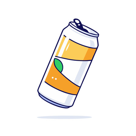 Illustration of a can of soda isolated on a white background.のイラスト素材