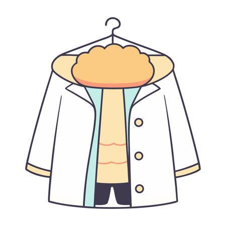 Illustration of a coat with a hanger on a white backgroundのイラスト素材