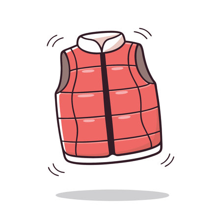 Vector illustration of a red waistcoat isolated on a white background.のイラスト素材