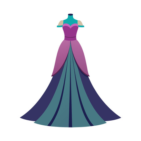 Wedding dress on mannequin isolated vector illustration graphic designのイラスト素材