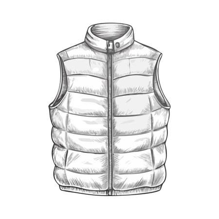 Vector illustration of a white vest. Isolated object on a white background.のイラスト素材