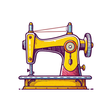 Sewing machine. Hand drawn vector illustration in sketch style.のイラスト素材