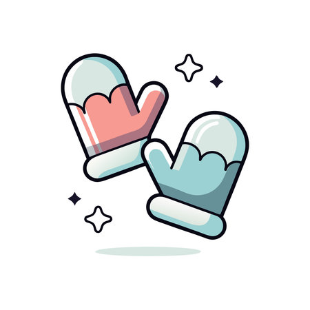 Mitten and glove icon in flat style. Vector illustration on white background.のイラスト素材