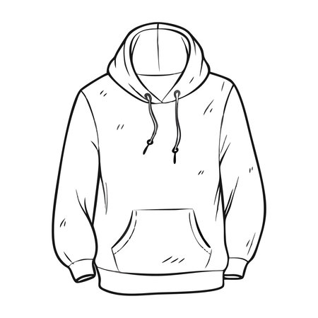 Hoodie sketch. Vector illustration of a hoodie on a white background.のイラスト素材