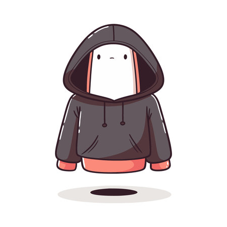 Cartoon character of a hooded sweatshirt. Vector illustration.のイラスト素材