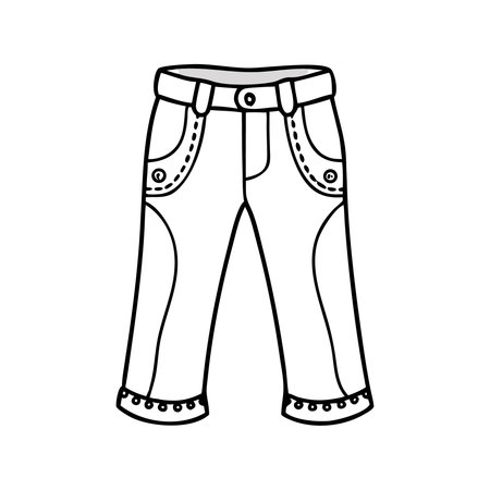 Jeans icon. Outline illustration of jeans icon for web design isolated on white backgroundのイラスト素材
