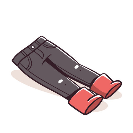 Vector illustration of jeans. Isolated on a white background. Cartoon style.のイラスト素材