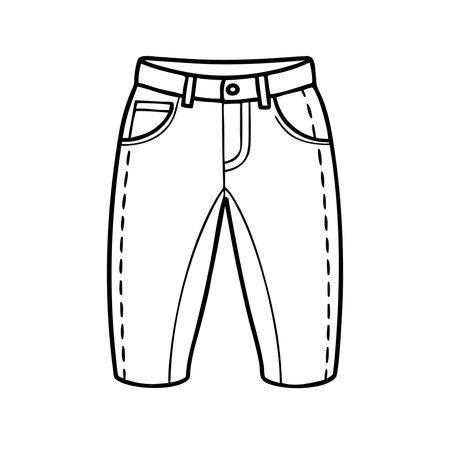 Jeans shorts icon in outline style isolated on white background. Clothing symbol stock vector illustration.のイラスト素材