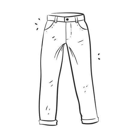 Jeans. Vector illustration of a pair of jeans for men.のイラスト素材