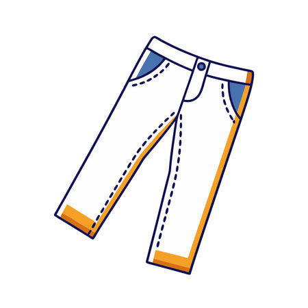 jeans icon cartoon isolated vector illustration graphic design in yellow and orangeのイラスト素材