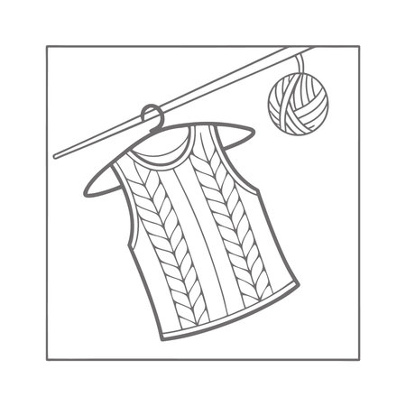 Illustration of a T-shirt hanging on a clothesline.のイラスト素材