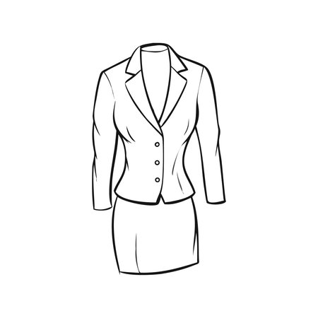 Women's blouse and skirt on a white background. Vector illustrationのイラスト素材