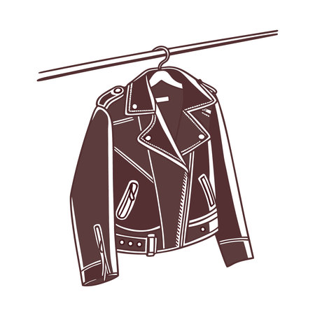Hanger with a jacket on a white background. Vector illustration.のイラスト素材