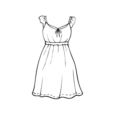 Dress. Vector illustration of a woman's dress on a white background.のイラスト素材