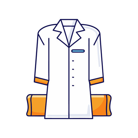 medicine and health care concept, doctor coat icon over white background, vector illustrationのイラスト素材