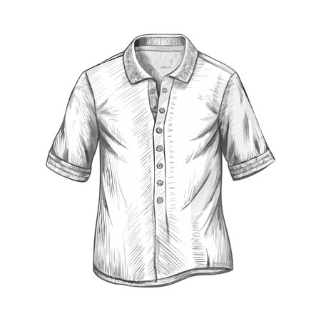 Polo shirt. Vector illustration in sketch style on a white backgroundのイラスト素材