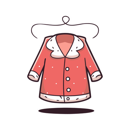 Vector illustration of a red coat on a hanger isolated on white backgroundのイラスト素材