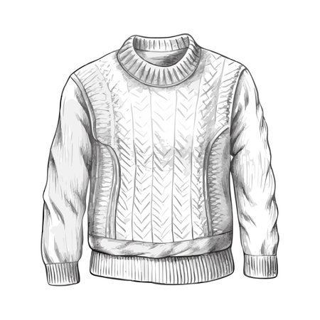 Cotton-jersey sweater. Sweater sketch for your designのイラスト素材