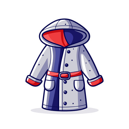 Vector illustration of a winter coat with hood. Isolated on white background.のイラスト素材