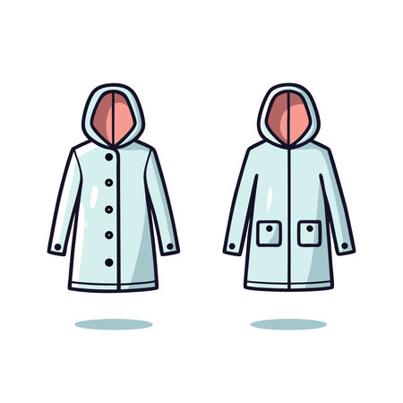 Vector illustration of a winter coat on a white background. Cartoon style.のイラスト素材
