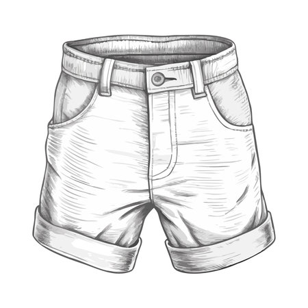 Shorts. Vector illustration of a men's shorts on a white backgroundのイラスト素材