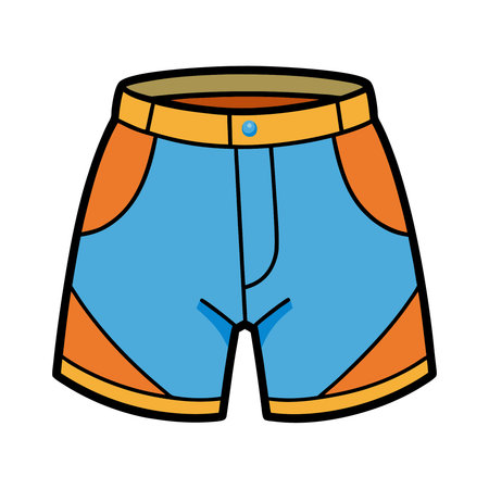 swimming trunks icon image vector illustration design orange blue colorのイラスト素材