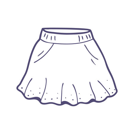 Skirt line icon on white background. Vector illustration in sketch style.のイラスト素材