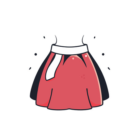 Women's skirt. Vector illustration in flat style. Isolated on white background.のイラスト素材