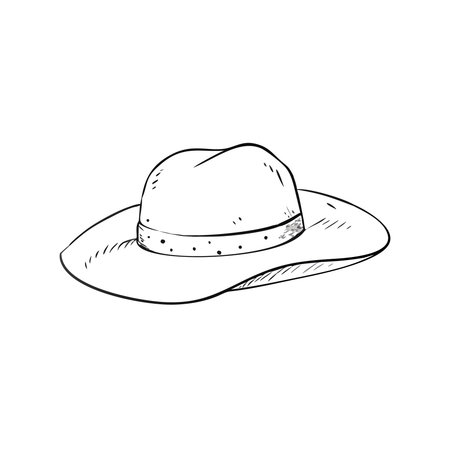 Vector hand drawn illustration of hat. Isolated on white background.のイラスト素材