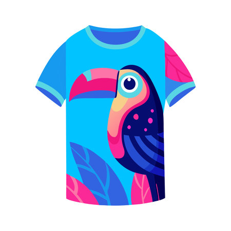 T-shirt design with touchan. Vector illustration in flat styleのイラスト素材