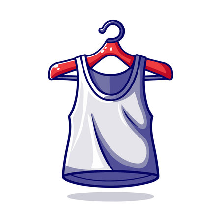 T-shirt on hanger icon in cartoon style isolated on white backgroundのイラスト素材