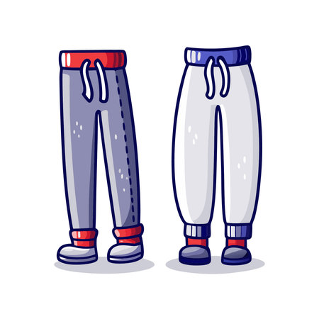 Fashion pants. Vector illustration in cartoon style on white background.のイラスト素材