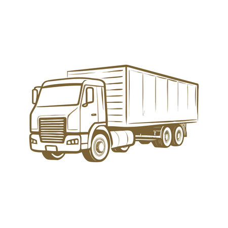 Cargo truck isolated on white background. Vector illustration for your designのイラスト素材