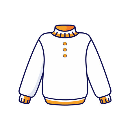 Knitted sweater isolated on white background. Winter clothes. Vector illustrationのイラスト素材