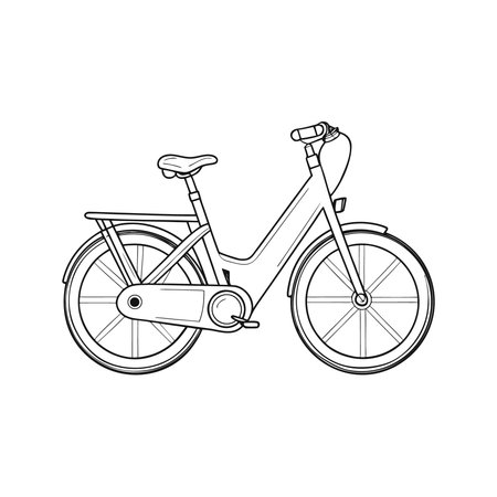 Vector illustration of a bicycle isolated on a white background. Side view.のイラスト素材