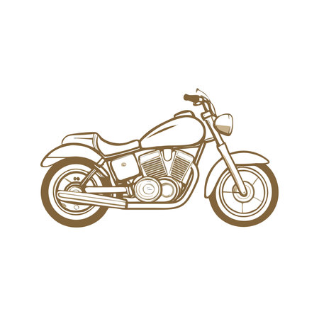 Motorcycle isolated on white background. Vector illustration in retro style.のイラスト素材