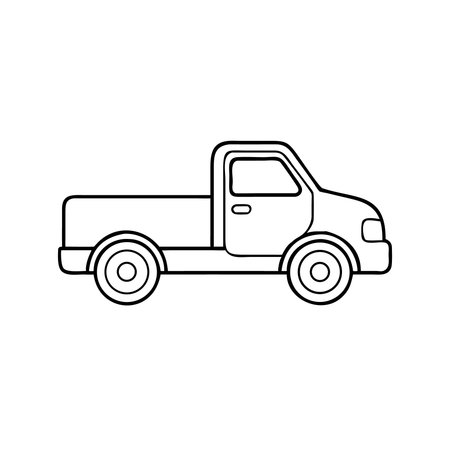Pickup truck icon. Simple illustration of pickup truck vector icon for webのイラスト素材