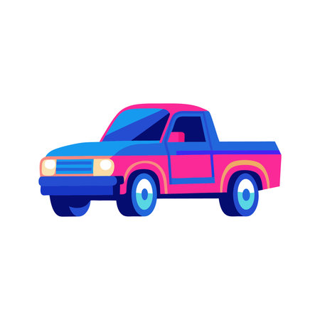 Pickup truck vector Illustration on a white background in a flat styleのイラスト素材