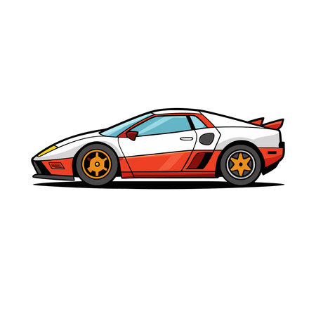 Sport car. Vector illustration isolated on white background. Side view.のイラスト素材