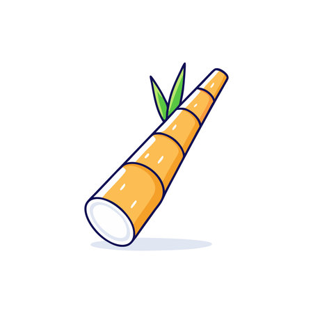 Sugar cane icon. Vector illustration in flat style. Isolated on white background.のイラスト素材