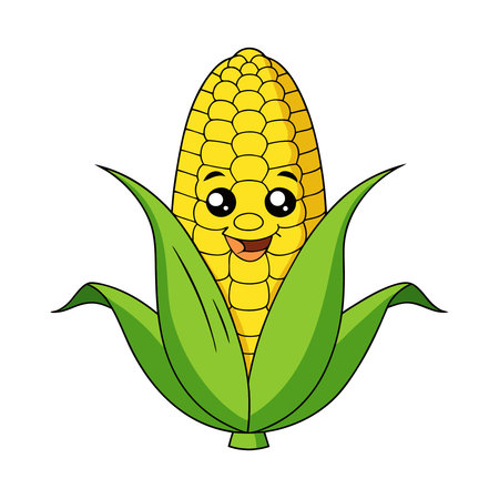 cute corn vegetable cartoon vector illustration graphic design vector illustration graphic design