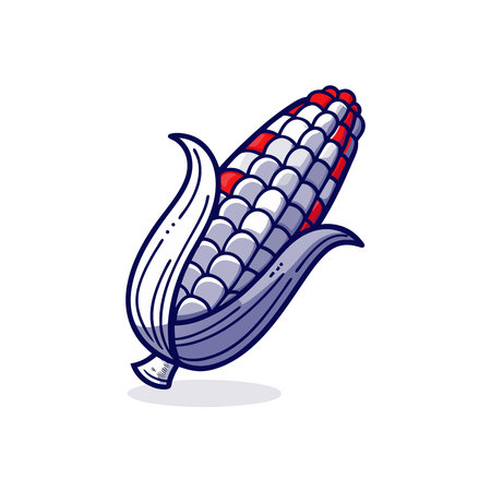 Corn icon. Isolated on a white background. Vector illustration.のイラスト素材