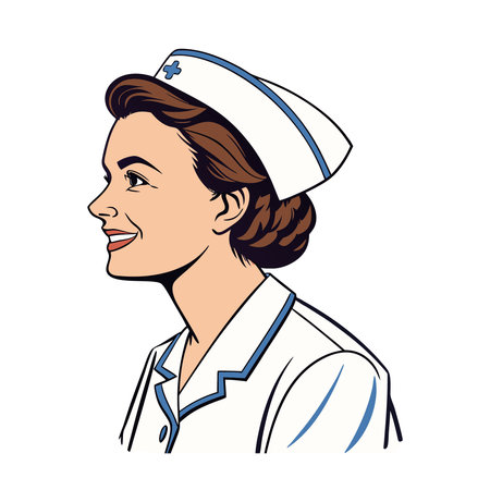 Nurse cartoon icon. Medical health care hospital and emergency theme. Isolated design. Vector illustrationのイラスト素材