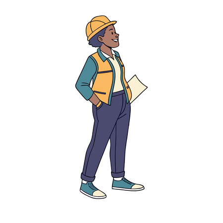 Portrait of a smiling young man in a baseball cap. Vector illustration in cartoon styleのイラスト素材