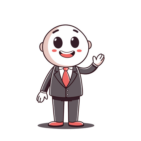 Smiling businessman cartoon character. Vector illustration. Isolated on white.のイラスト素材