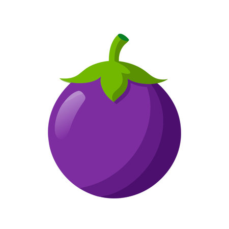 Purple eggplant icon. Flat illustration of purple eggplant icon for web designのイラスト素材