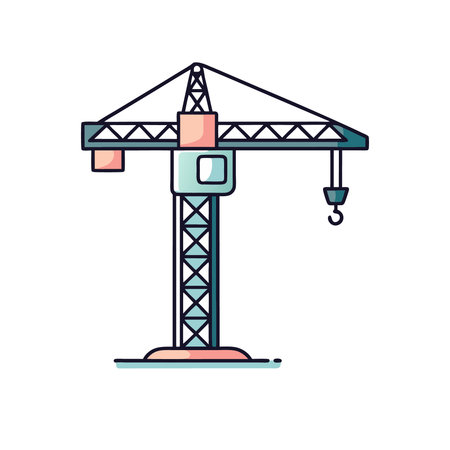 Crane icon. Construction industry and building theme. Isolated design. Vector illustrationのイラスト素材